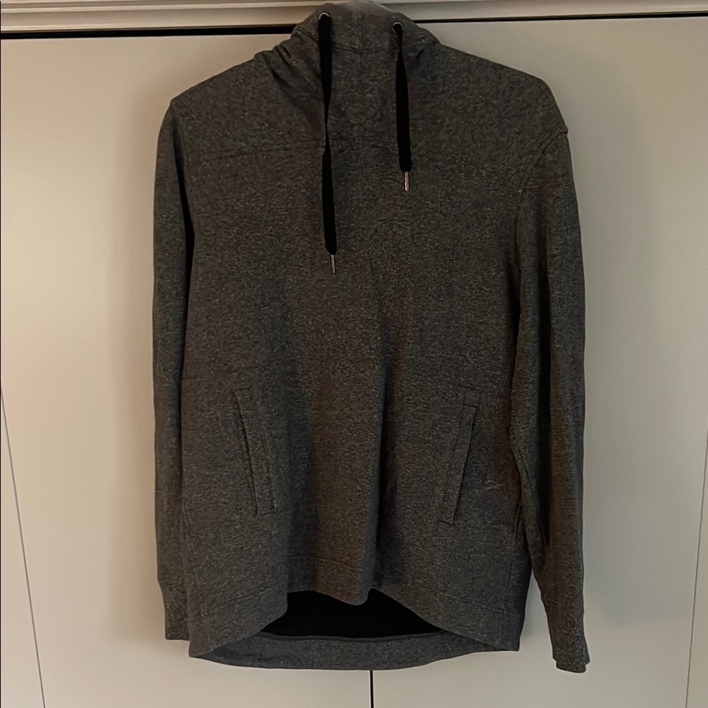 lululemon athletica Gray Cowl Neck Sweater with Hood and Relaxed Fit